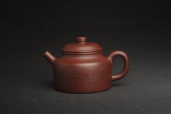 紫砂壶图片：油润黄龙山4号深井红皮龙 全手工德中壶 做工特好 喜上眉梢 - 宜兴紫砂壶网