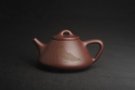 紫砂壶图片：油润底曹青 全手工特好子冶石瓢 装饰人物 特文气 - 宜兴紫砂壶网