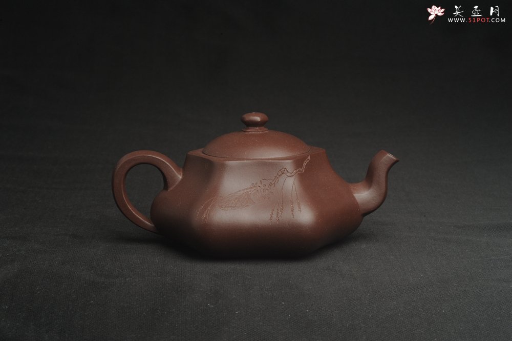 紫砂壶图片：美壶特惠 精致老紫泥六方福缘壶 茶人醉爱 - 宜兴紫砂壶网