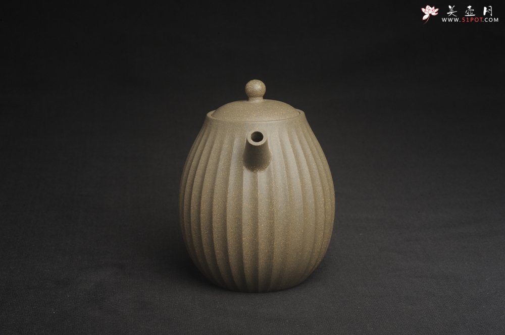 紫砂壶图片：美壶特惠 精致青段筋囊高巨轮壶 特文气 - 宜兴紫砂壶网