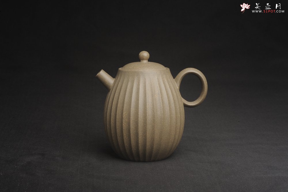 紫砂壶图片：美壶特惠 精致青段筋囊高巨轮壶 特文气 - 宜兴紫砂壶网