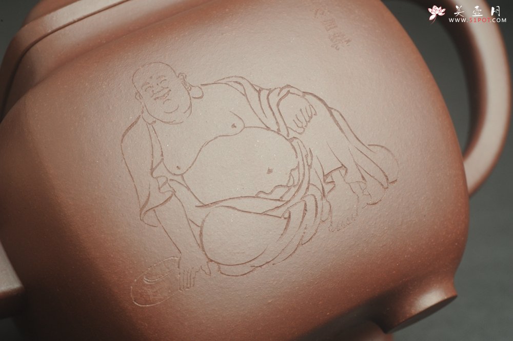 紫砂壶图片：实力派张海艳全手工油润底曹青重器鸣远四方 气势磅礴 用心之作 装饰人物特文气 - 宜兴紫砂壶网