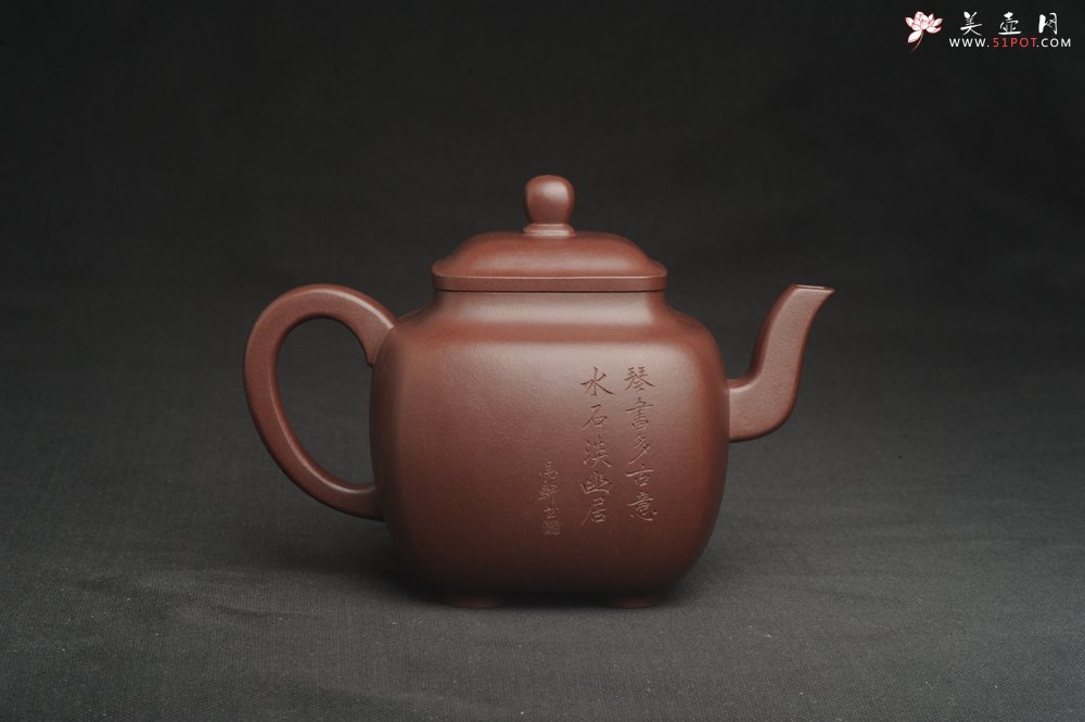 紫砂壶图片：实力派张海艳全手工油润底曹青重器鸣远四方 气势磅礴 用心之作 装饰人物特文气 - 宜兴紫砂壶网