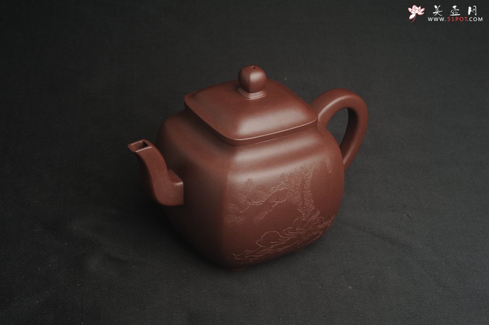 紫砂壶图片：实力派张海艳全手工油润底曹青重器鸣远四方 气势磅礴 用心之作 装饰人物特文气 - 宜兴紫砂壶网