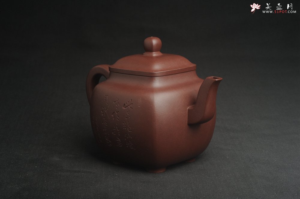 紫砂壶图片：实力派张海艳全手工油润底曹青重器鸣远四方 气势磅礴 用心之作 装饰人物特文气 - 宜兴紫砂壶网