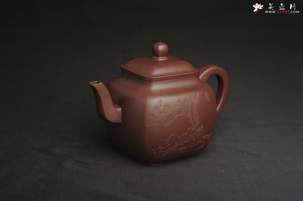 紫砂壶图片：实力派张海艳全手工油润底曹青重器鸣远四方 气势磅礴 用心之作 装饰人物特文气 - 宜兴紫砂壶网
