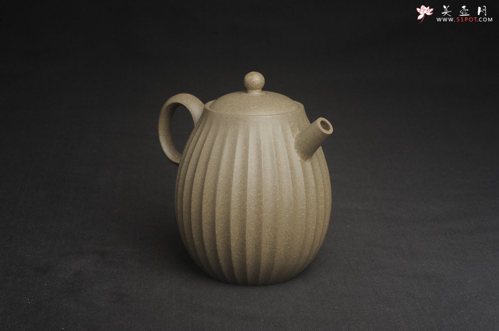 紫砂壶图片：美壶特惠 精致青段筋囊高巨轮壶 特文气 - 宜兴紫砂壶网