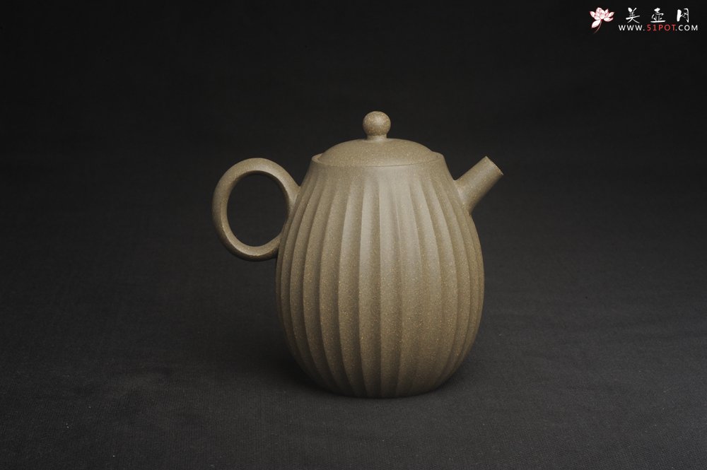 紫砂壶图片：美壶特惠 精致青段筋囊高巨轮壶 特文气 - 宜兴紫砂壶网