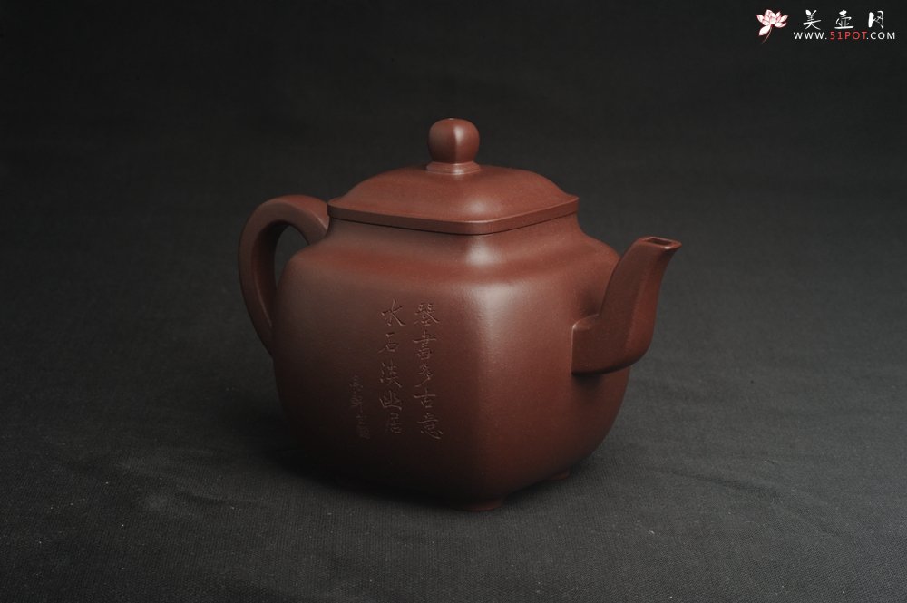紫砂壶图片：实力派张海艳全手工油润底曹青重器鸣远四方 气势磅礴 用心之作 装饰人物特文气 - 宜兴紫砂壶网