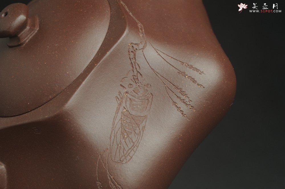 紫砂壶图片：美壶特惠 精致老紫泥六方福缘壶 茶人醉爱 - 宜兴紫砂壶网