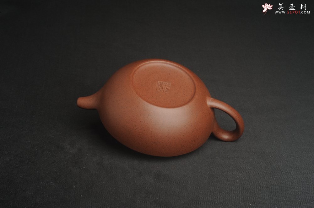 紫砂壶图片：美壶特惠 精致铁星砂紫泥汉扁壶 茶人醉爱 - 宜兴紫砂壶网