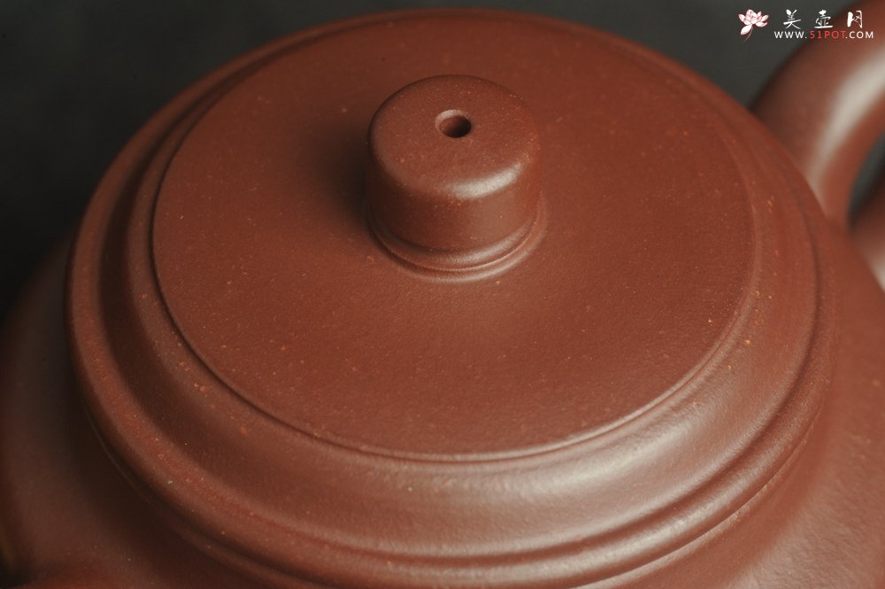 紫砂壶图片：油润黄龙山4号深井红皮龙 全手工德中壶 做工特好 装饰抚琴图 特文气 - 宜兴紫砂壶网