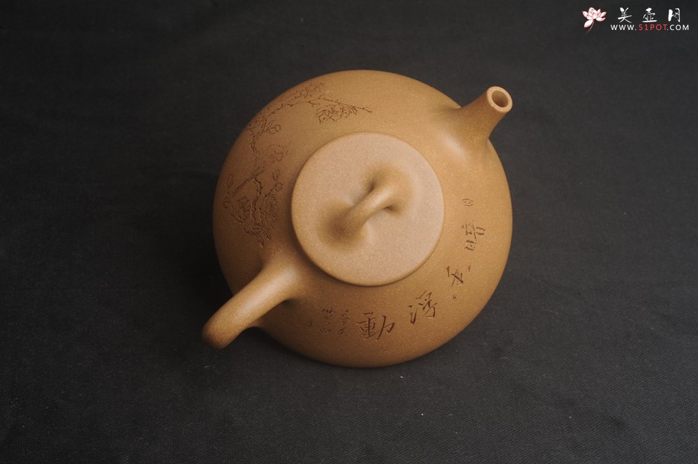 紫砂壶图片：美壶特惠 特精致老黄段子冶石瓢 暗香浮动 特文气 - 宜兴紫砂壶网