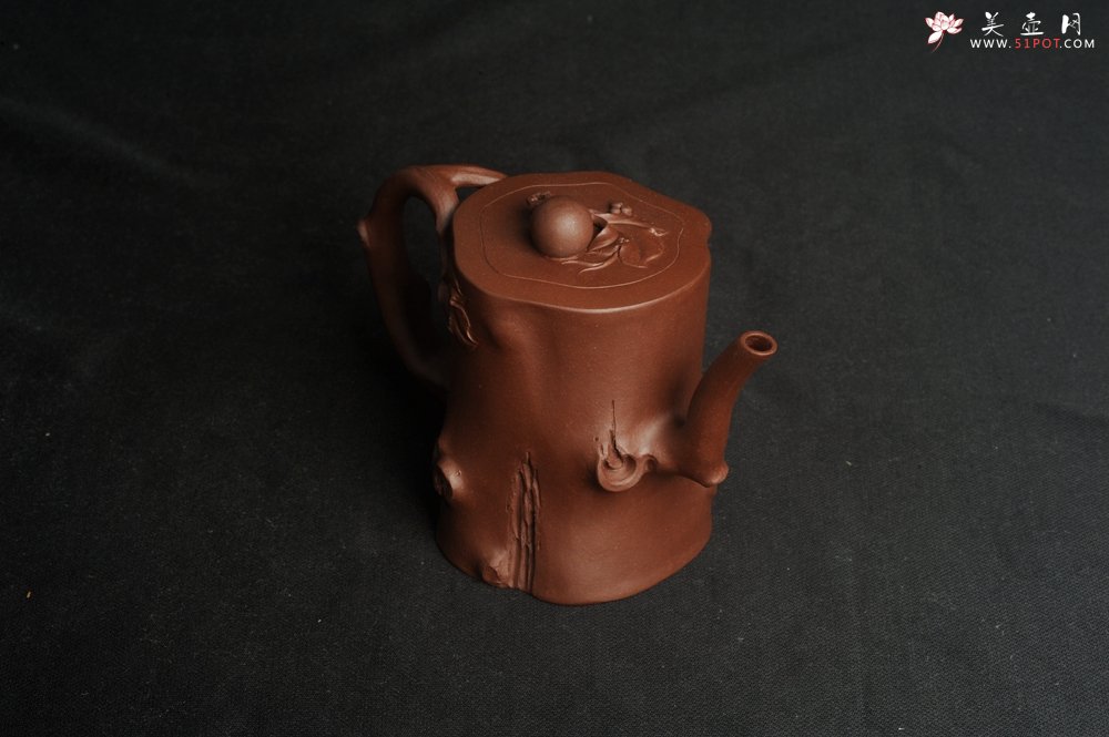 紫砂壶图片：潜力股赵老师 全手工秀雅葡萄桩 肌理贴叶自然生动 - 宜兴紫砂壶网