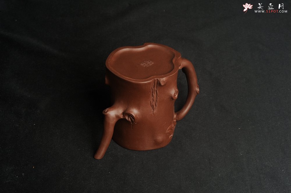 紫砂壶图片：潜力股赵老师 全手工秀雅葡萄桩 肌理贴叶自然生动 - 宜兴紫砂壶网