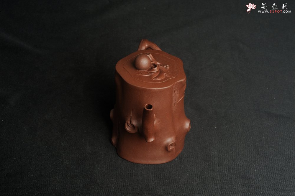 紫砂壶图片：潜力股赵老师 全手工秀雅葡萄桩 肌理贴叶自然生动 - 宜兴紫砂壶网