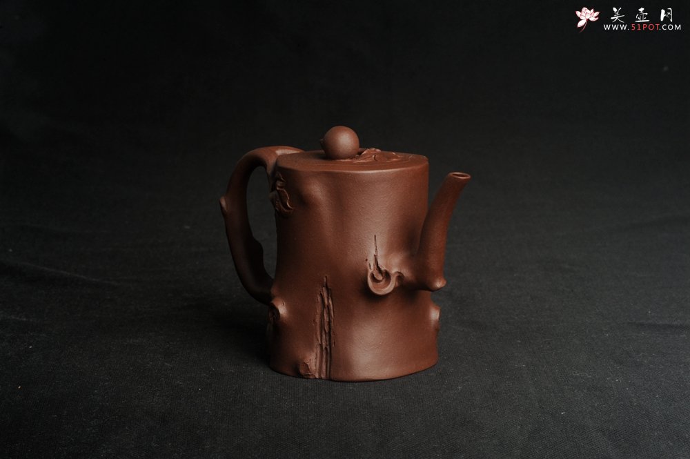 紫砂壶图片：潜力股赵老师 全手工秀雅葡萄桩 肌理贴叶自然生动 - 宜兴紫砂壶网