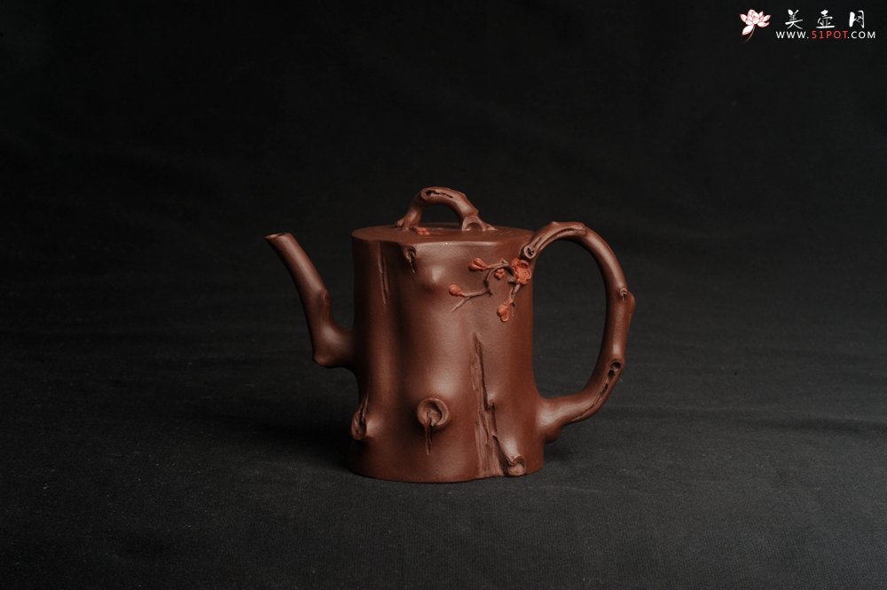 紫砂壶图片：潜力股赵老师 全手工秀雅梅桩 肌理自然生动 - 宜兴紫砂壶网
