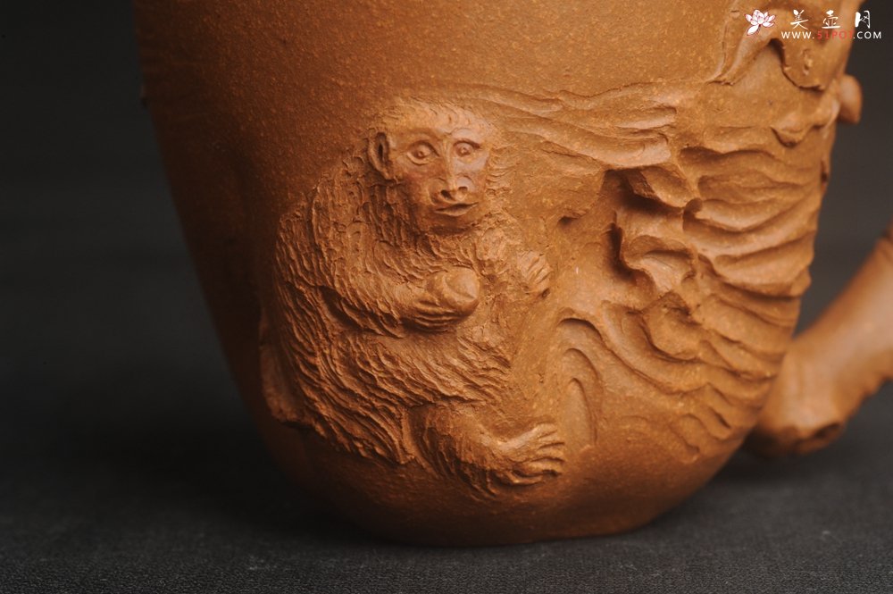 紫砂壶图片：潜力股赵老师 优质黄降坡泥 全手工金猴桃杯 主人杯 - 宜兴紫砂壶网