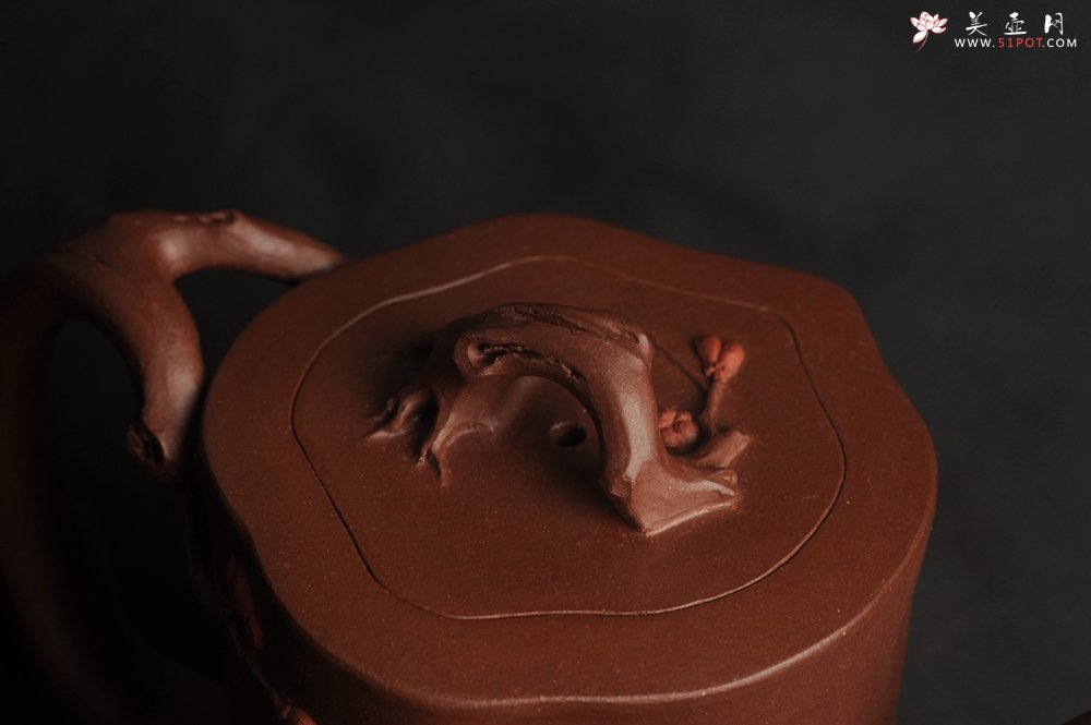 紫砂壶图片：潜力股赵老师 全手工秀雅梅桩 肌理自然生动 - 宜兴紫砂壶网