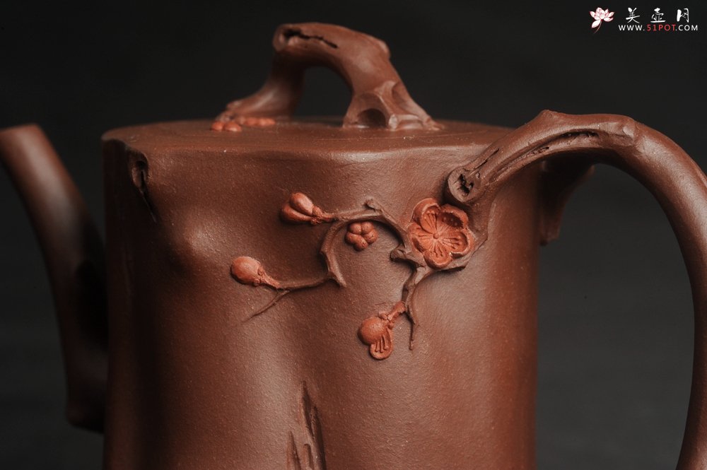 紫砂壶图片：潜力股赵老师 全手工秀雅梅桩 肌理自然生动 - 宜兴紫砂壶网