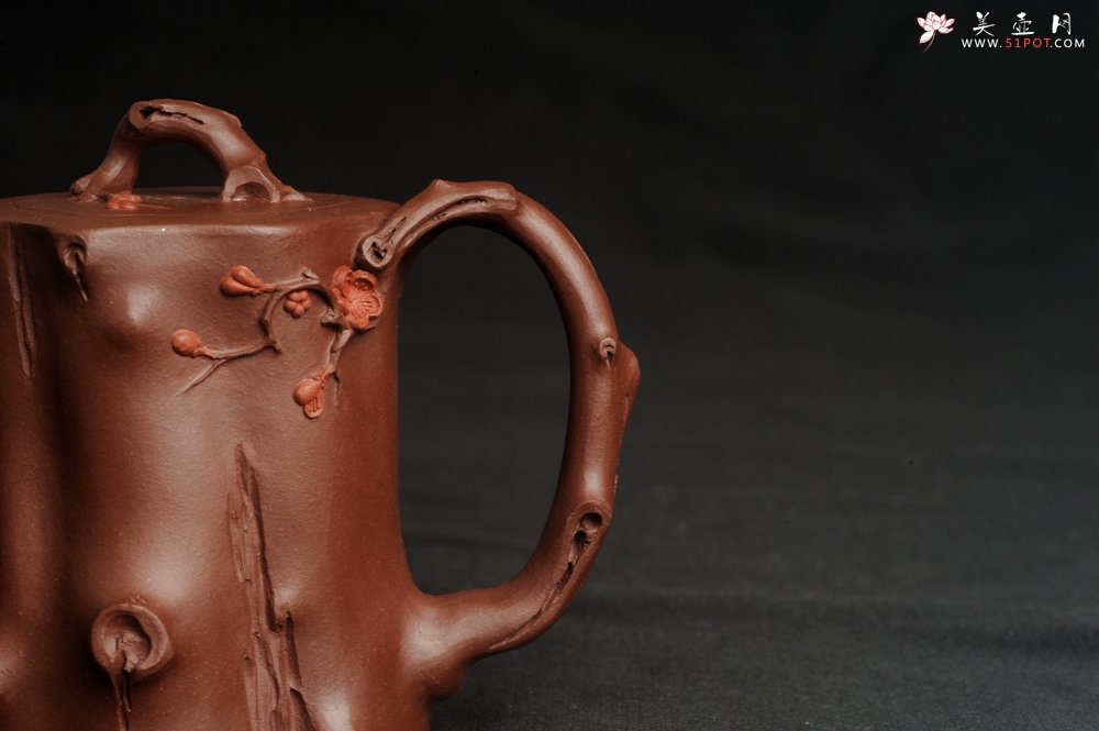 紫砂壶图片：潜力股赵老师 全手工秀雅梅桩 肌理自然生动 - 宜兴紫砂壶网