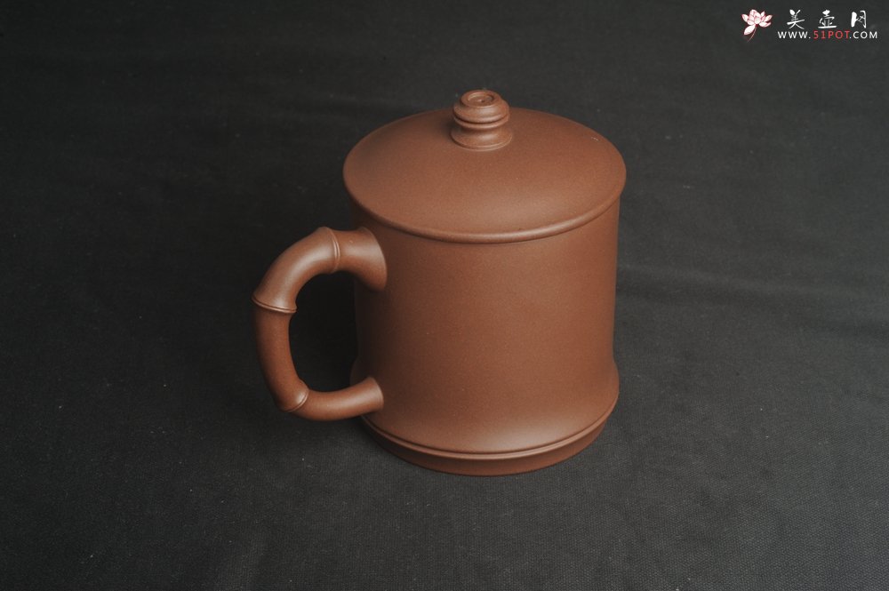 紫砂壶图片：美杯特惠 精致竹段盖杯 紫砂杯茶杯 大鹏展翅 - 宜兴紫砂壶网