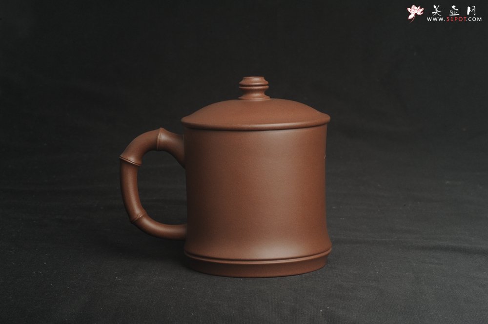 紫砂壶图片：美杯特惠 精致竹段盖杯 紫砂杯茶杯 大鹏展翅 - 宜兴紫砂壶网