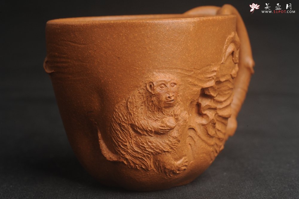 紫砂壶图片：潜力股赵老师 优质黄降坡泥 全手工金猴桃杯 主人杯 - 宜兴紫砂壶网