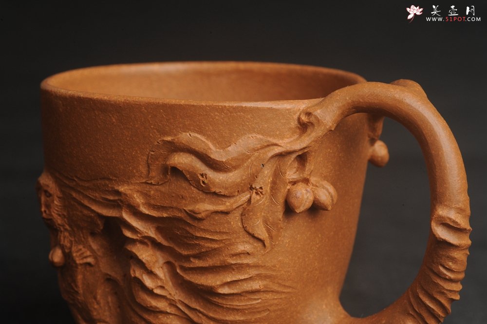 紫砂壶图片：潜力股赵老师 优质黄降坡泥 全手工金猴桃杯 主人杯 - 宜兴紫砂壶网