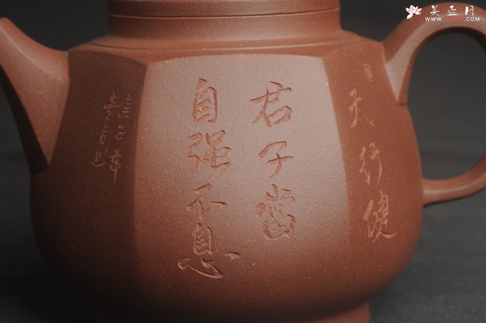 紫砂壶图片：美壶特惠 优质紫泥精工六方华樽壶 - 宜兴紫砂壶网