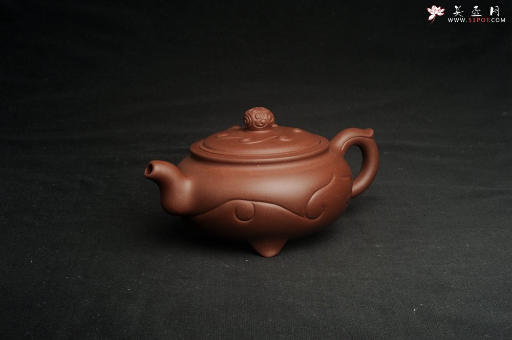 紫砂壶图片：美壶特惠 优质紫泥精工三角如意壶 嵌盖难度大 - 宜兴紫砂壶网