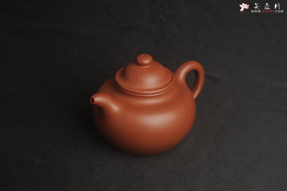 紫砂壶图片：美壶特惠 精致红降坡泥莲子壶 - 宜兴紫砂壶网
