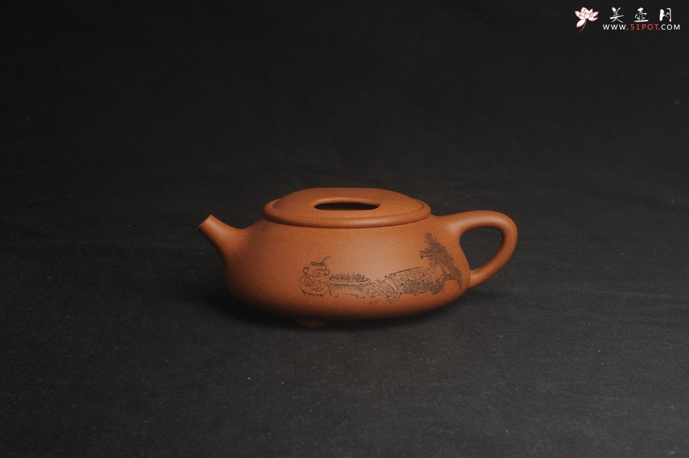 紫砂壶图片：美壶特惠 精致黄降坡泥牛盖石瓢 装饰清供图 特文气 - 宜兴紫砂壶网