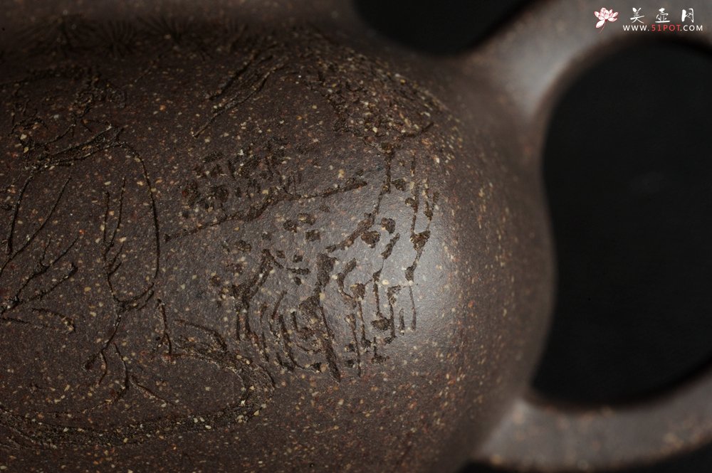 紫砂壶图片：实力派张海艳全手工特好老青灰段泥传炉壶 装饰人物 一杯清茗可沁诗脾  特文气 - 宜兴紫砂壶网