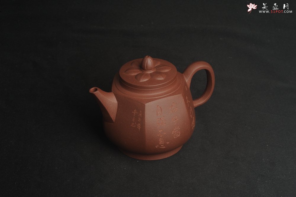 紫砂壶图片：美壶特惠 优质紫泥精工六方华樽壶 - 宜兴紫砂壶网