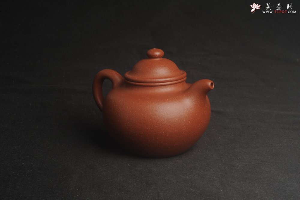 紫砂壶图片：美壶特惠 精致红降坡泥莲子壶 - 宜兴紫砂壶网