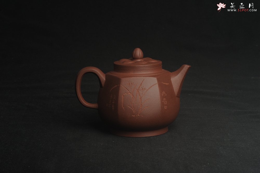 紫砂壶图片：美壶特惠 优质紫泥精工六方华樽壶 - 宜兴紫砂壶网