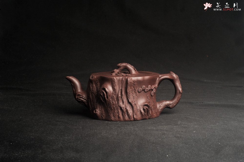 紫砂壶图片：潜力股唐老师 全手工精致紫泥桩壶 肌理丰富生动 期待与您结缘 - 宜兴紫砂壶网
