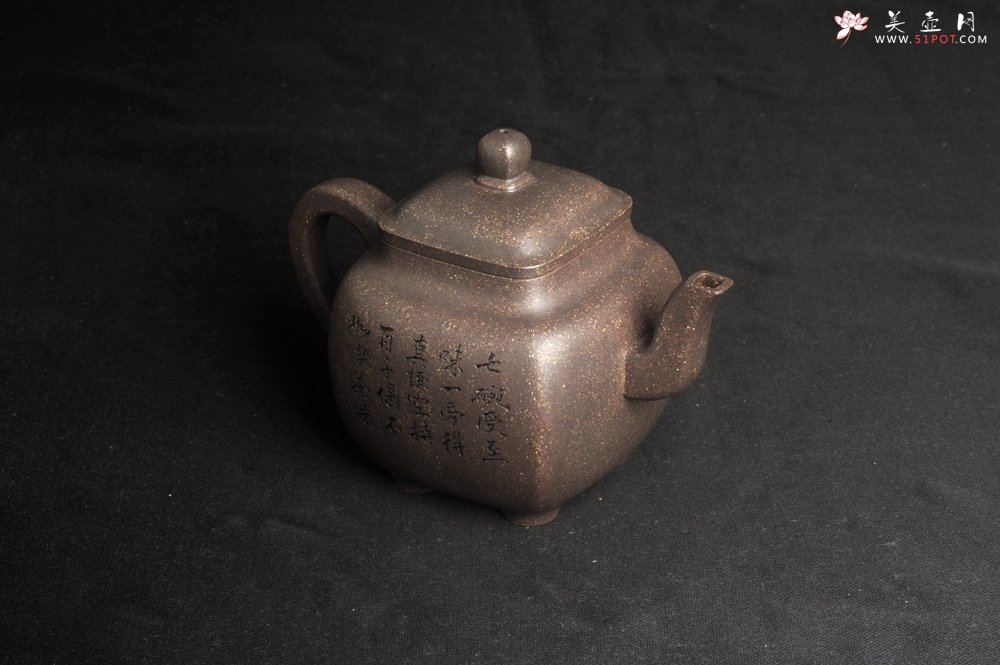 紫砂壶图片：实力派张海艳 全手工油润老青灰段泥重器鸣远四方 气势磅礴 用心之作 装饰人物特文气 - 宜兴紫砂壶网