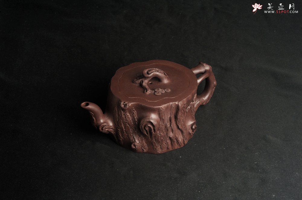 紫砂壶图片：潜力股唐老师 全手工精致紫泥桩壶 肌理丰富生动 期待与您结缘 - 宜兴紫砂壶网