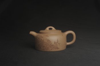 紫砂壶图片：特好高温本山老段泥 全手工过桥井栏壶 浩然养素 - 宜兴紫砂壶网