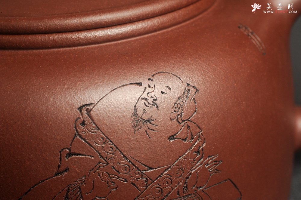 紫砂壶图片：潜力股周小培老师 4号井深井红皮龙 全手工过桥井栏壶 剑胆琴心 福由心造 特文气 期待与亲结缘 - 宜兴紫砂壶网