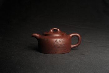 紫砂壶图片：潜力股周小培老师 4号井深井红皮龙 全手工过桥井栏壶 剑胆琴心 福由心造 特文气 期待与亲结缘 - 宜兴紫砂壶网