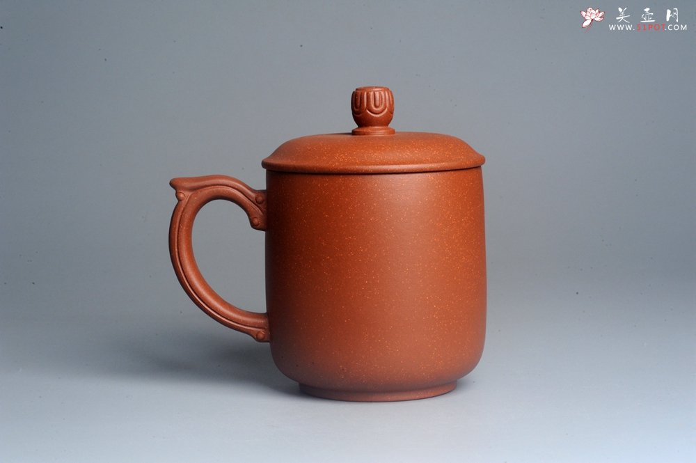 紫砂壶图片：美杯特惠 精致降坡泥澄怀盖杯 紫砂杯 - 宜兴紫砂壶网