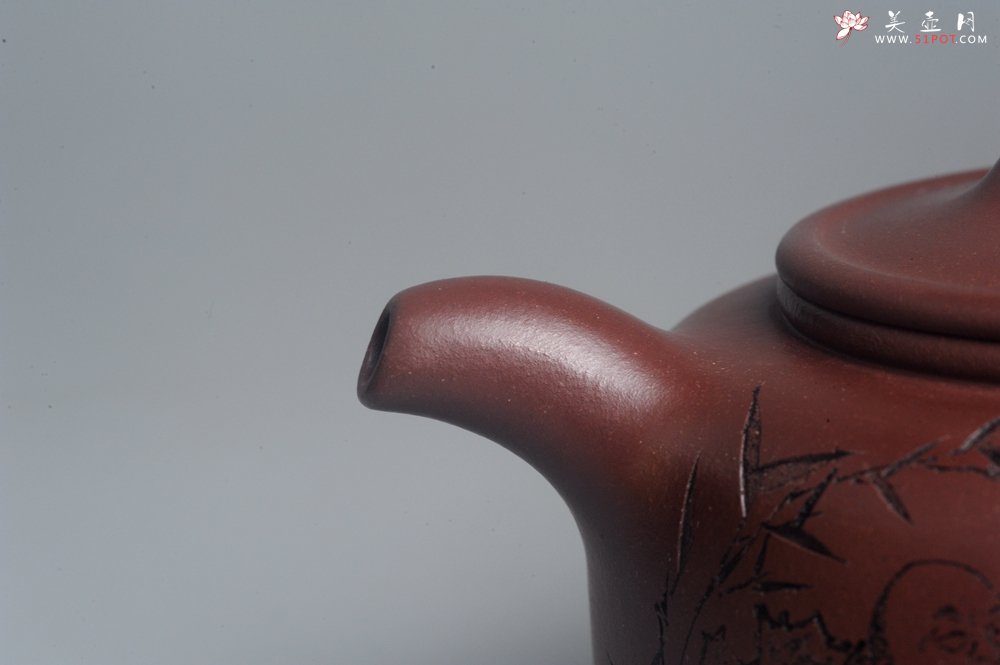 紫砂壶图片：潜力股周小培老师 4号井深井红皮龙 全手工过桥井栏壶 浩然养素 - 宜兴紫砂壶网