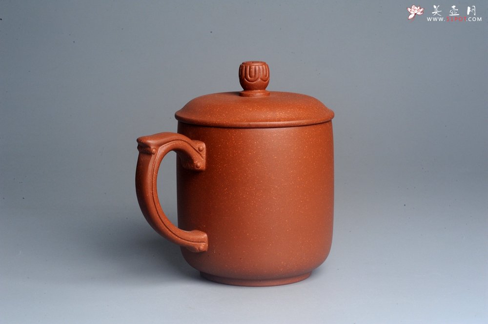 紫砂壶图片：美杯特惠 精致降坡泥澄怀盖杯 紫砂杯 - 宜兴紫砂壶网