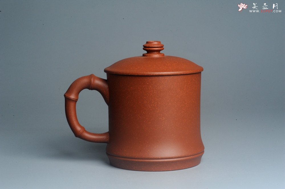 紫砂壶图片：美杯特惠 精致竹段下山虎盖杯 紫砂杯 - 宜兴紫砂壶网