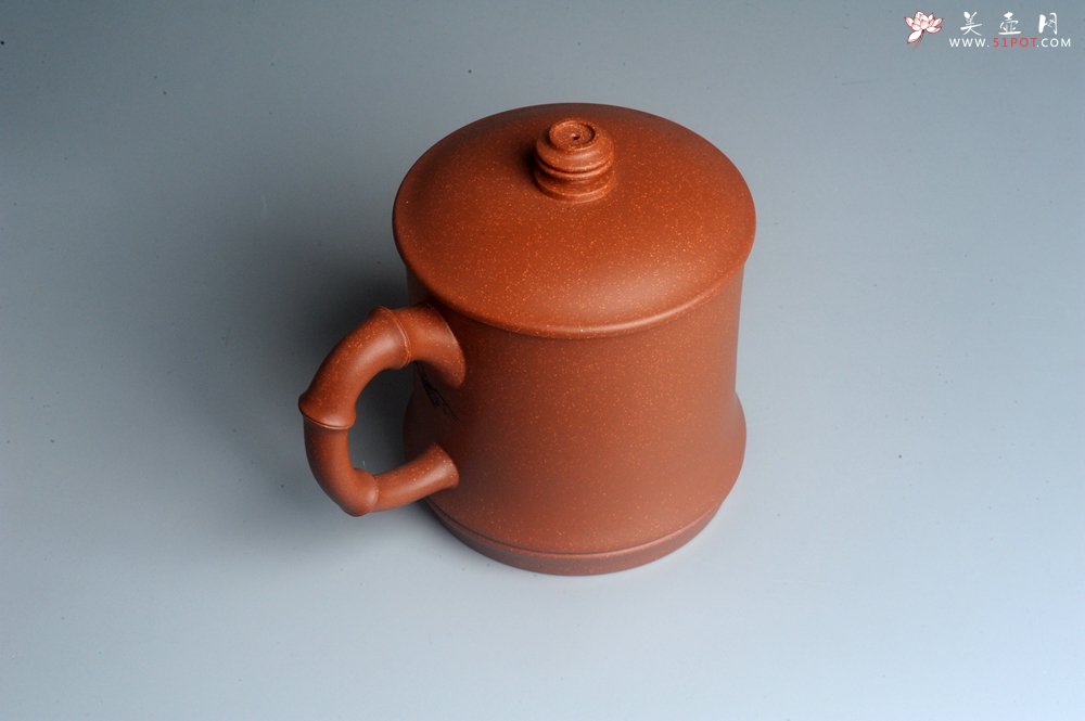 紫砂壶图片：美杯特惠 精致竹段下山虎盖杯 紫砂杯 - 宜兴紫砂壶网