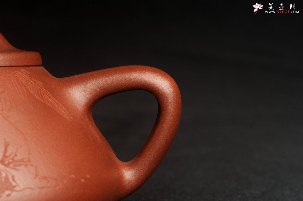 紫砂壶图片：特好底曹青 全手工品茗悟道小子冶石瓢 装饰特文气 期待与亲结缘 - 宜兴紫砂壶网